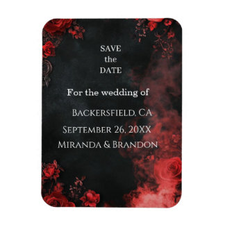 Imán Gothic Romance Floral Save the Date Magnet
