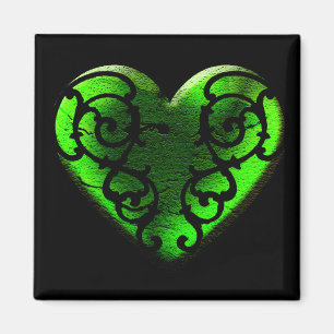 Imán Gótico St. Patrick's Day Green Heart Magnet