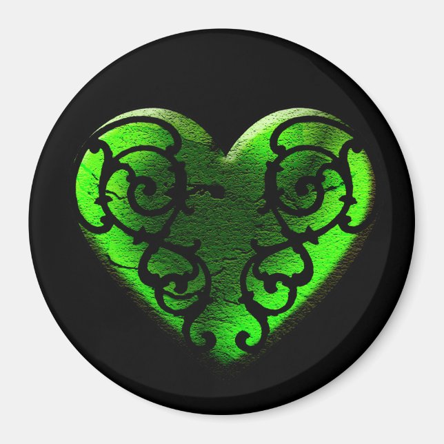 Imán Gótico St. Patrick's Day Green Heart Magnet (Frente)