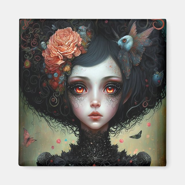 Imán Gótico Típico Chica Gótico (Frente)