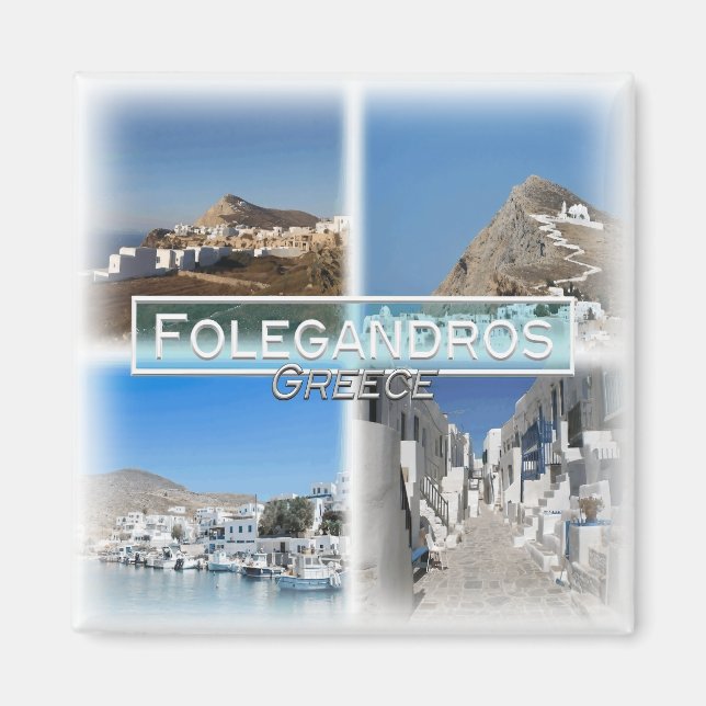 Imán GR0108 Europa, Grecia, Folegandros, nevera (Frente)