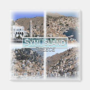 Imán GR0114 Europa, Grecia, Isla Symi, nevera