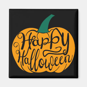Imán Grabación feliz de Halloween con calabaza tallada