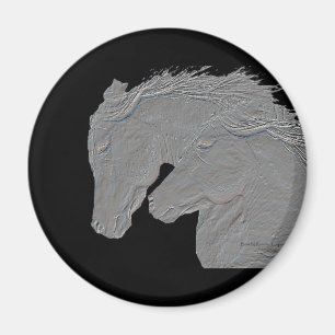 Imán Grabó en relieve el fondo negro de los caballos de