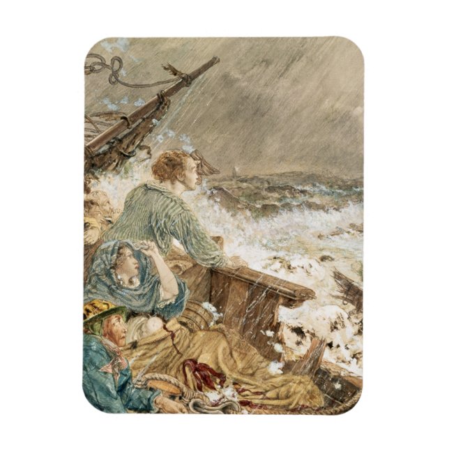 Imán Grace Darling y su padre salvando el naufragio (Vertical)