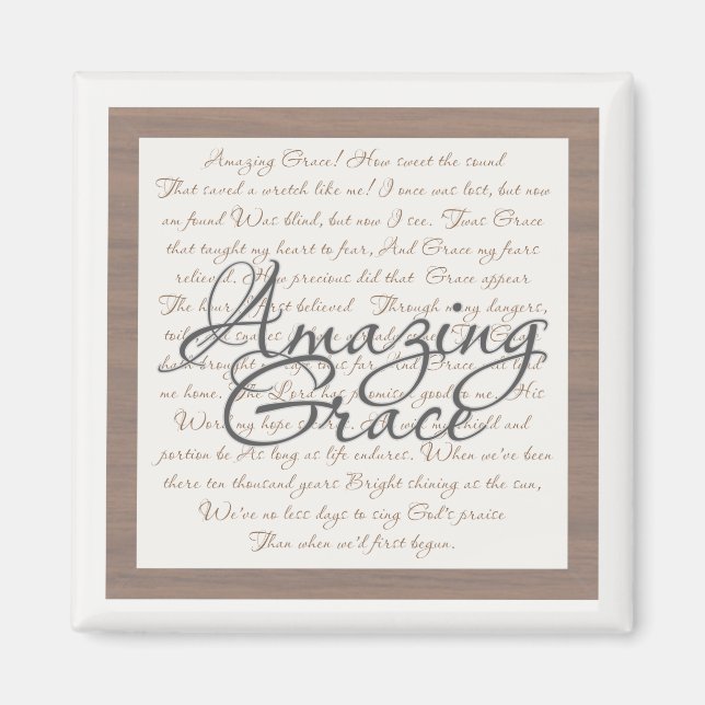 Imán Gracia asombrosa - Magnet cuadrado de 2 pulgadas (Frente)