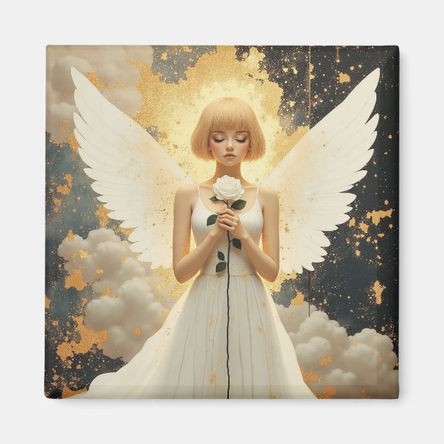 Imán Gracia Celestial | Ángel Hermoso y Rosa  (Frente)