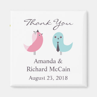 Imán Gracias a Bride y Groom Birds Magnet