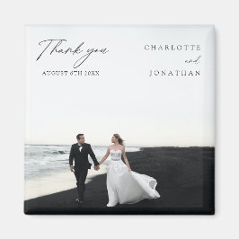 Imán Gracias a la boda moderna blanca y negra