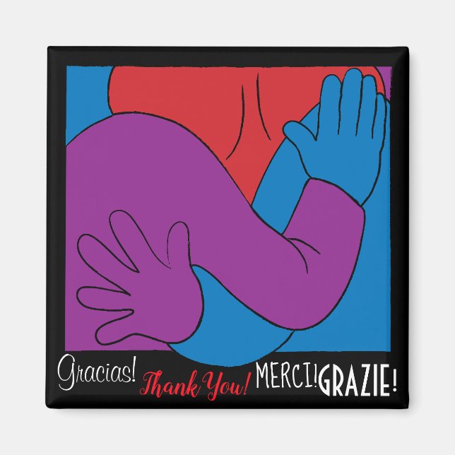 Imán Gracias a Magnet Square y gracias (Frente)