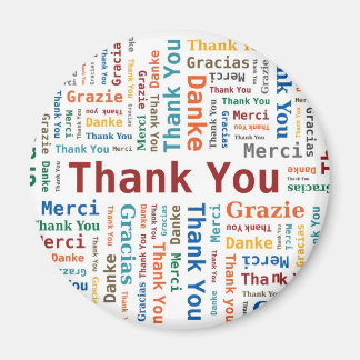 Imán Gracias a Word Cloud en 5 idiomas