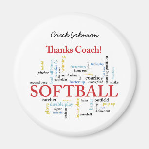 Imán Gracias Al Entrenador De Softball Palabras De Grup