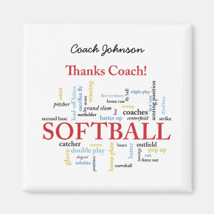 Imán Gracias Al Entrenador De Softball Palabras De Grup