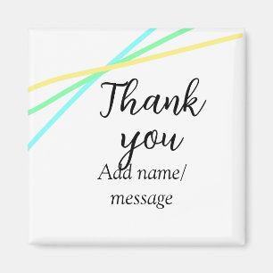 Imán Gracias añadir nombre mensaje caligrafía simple el