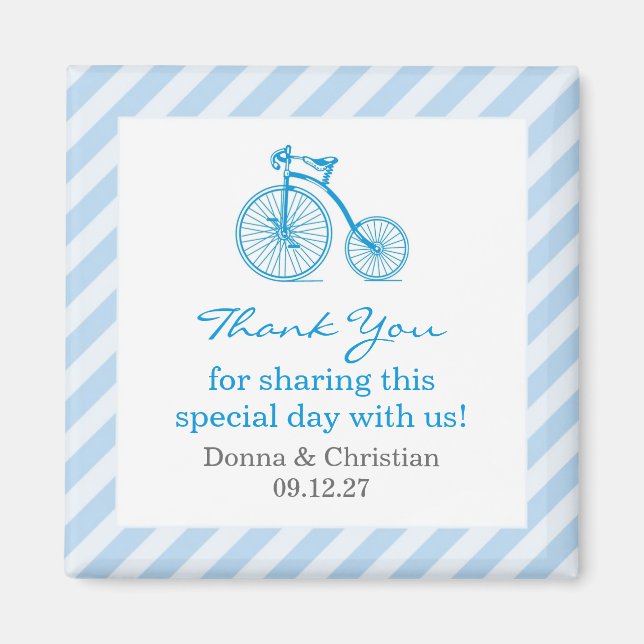 Imán Gracias Baby Shower Favor Magnet Azul (Frente)