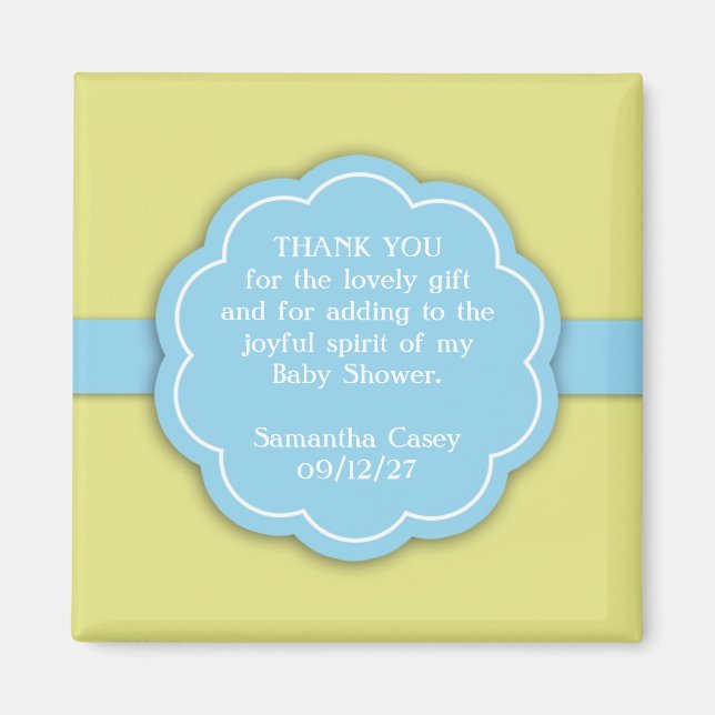 Imán Gracias Baby Shower Favor Magnet Azul (Frente)