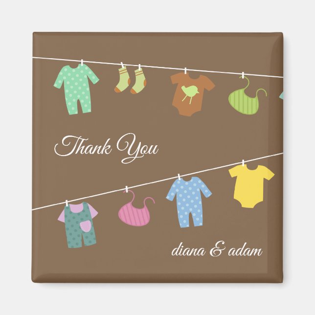 Imán Gracias Baby Shower Magnet Neutral (Frente)