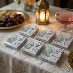 Imán Gracias Boda Bouquet Flower Nikah Walima<br><div class="desc">Gracias Boda Bouquet Flor Nikah Walima Square Magnet Este diseño es perfecto para su verde y rústico tema de boho blanco para su boda musulmán nikah walima con bismillah y gracias. Este pegatina es fácil de personalizar y de personalización al cambiar el texto</div>