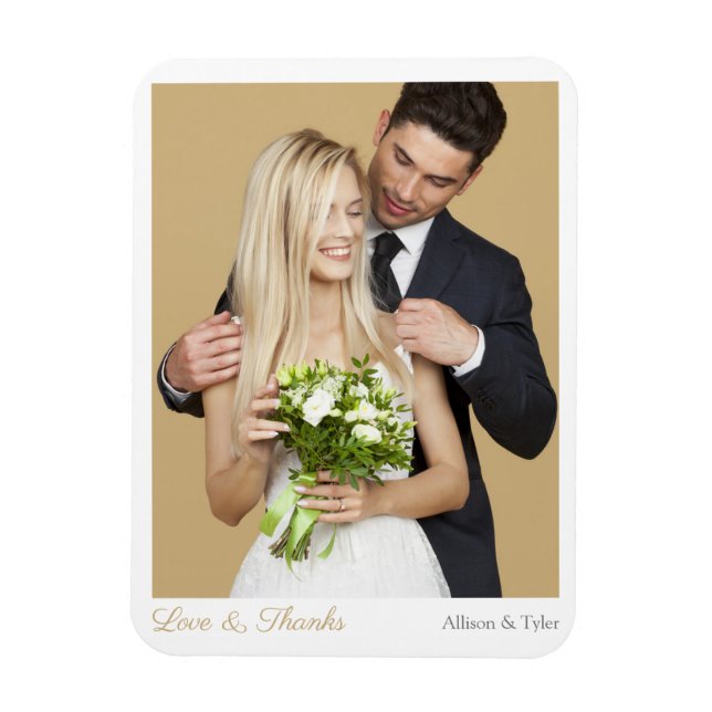 Imán Gracias boda, foto y nombres (Vertical)