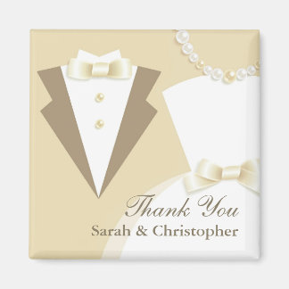 Imán Gracias Bride & Groom Boda Magnet