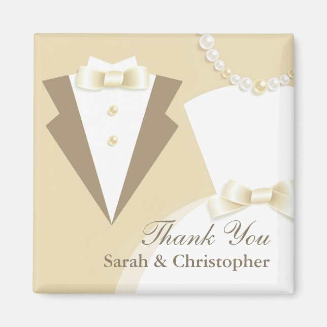 Imán Gracias Bride & Groom Boda Magnet (Frente)