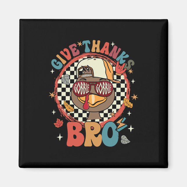 Imán Gracias Bro Cute Turkey Toddler Gracias (Frente)