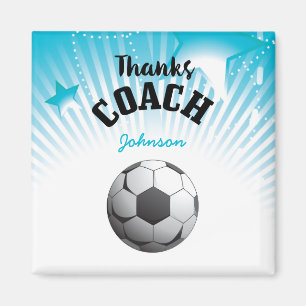 Imán Gracias Entrenador de Fútbol Aqua Blue Stars Ball