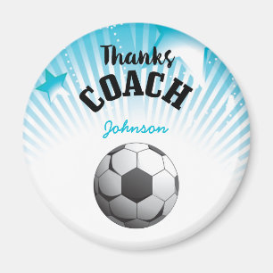 Imán Gracias Entrenador de Fútbol Aqua Blue Stars Ball
