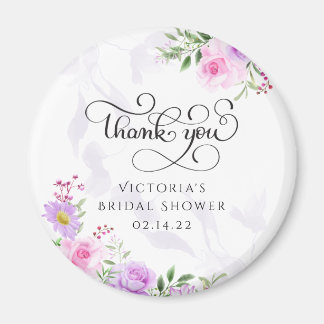 Imán Gracias Floral Elegant Bridal Shower Coffee Drin