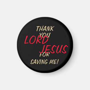 Imán "Gracias JESÚS Por Salvarme" Negro