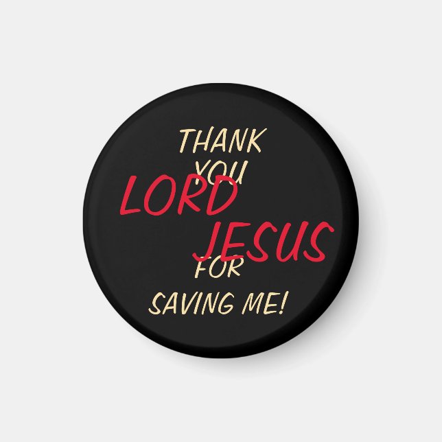 Imán "Gracias JESÚS Por Salvarme" Negro (Frente)