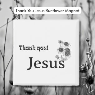 Imán Gracias Jesús Sunflower Magnet