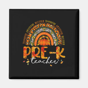 Imán Gracias Leopard Rainbow Thanker Pre K Teacher Fall