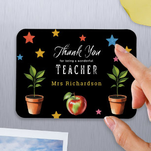 Imán Gracias Maestro Pizarra Manzana Personalizado