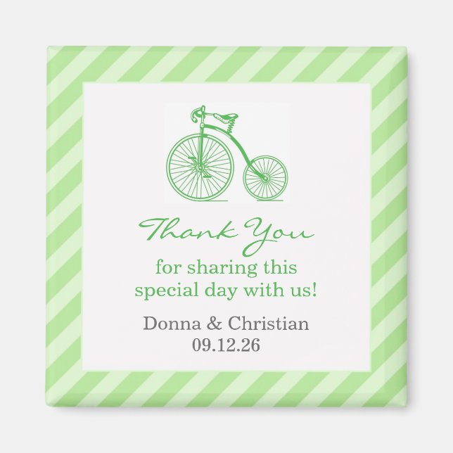 Imán Gracias Magnet de Baby Shower Verde neutral (Frente)