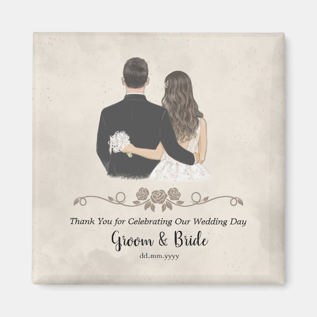 Imán Gracias Magnet Personalized Wedding Favor (Frente)