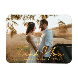 Imán gracias, moda oro letra boda foto