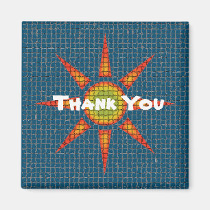 Imán Gracias Mosaic Suroeste Tile Bright Sun