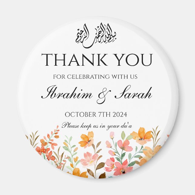 Imán Gracias, nikah musulmán, favor de la floral (Frente)