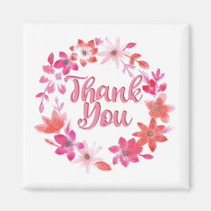Imán Gracias Nota - Floral Handwriter Muchas Gracias