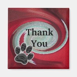 Imán Gracias Perro Walker Paw Impresión Swirl Mascota S