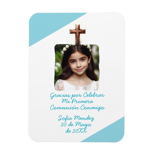 Imán Gracias por celebrar mi Primera Comunión con Foto (Vertical)