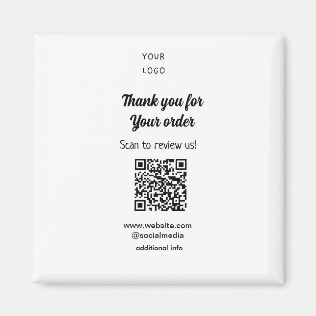 Imán Gracias por el escaneo de pedidos Revisar el logot (Frente)