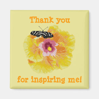 Imán ¡Gracias por inspirarme! Flor de mariposa Magne