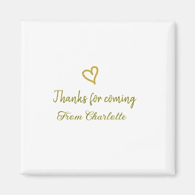 Imán gracias por venir añadir nombre mensaje de texto d (Frente)