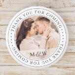 Imán Gracias Por Venir Boda Clásico Personalizado Foto<br><div class="desc">Este diseño simple y clásico está compuesto por tipografía de la síspera y agrega una foto personalizado. "Gracias por venir" escrito en serif.</div>