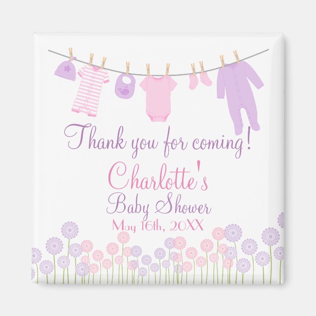 Imán ¡Gracias Por Venir! Little Clothes Baby Shower (Frente)