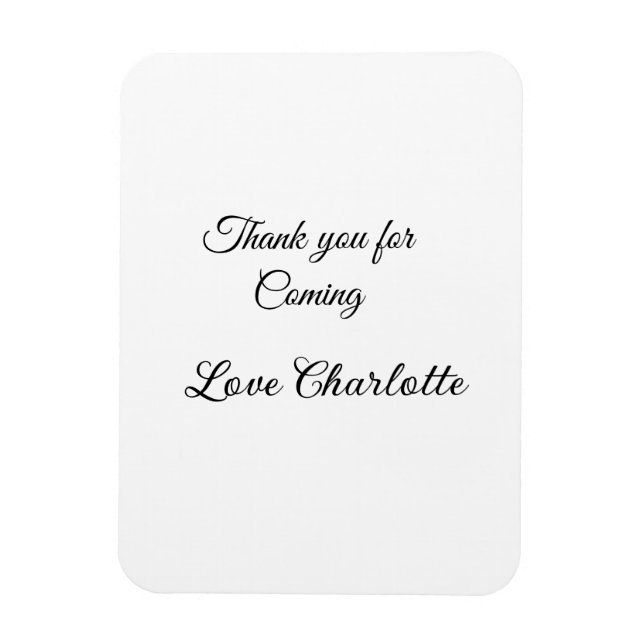 Imán gracias por venir mensaje de texto nombre  (Vertical)