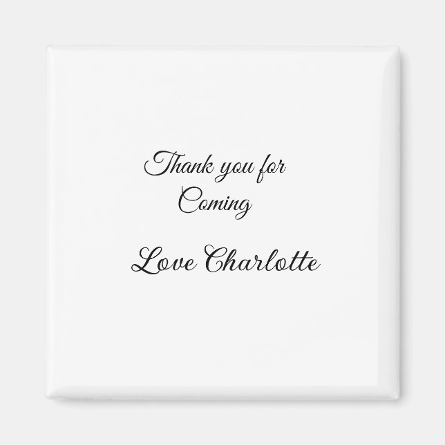 Imán gracias por venir nombre del mensaje de texto (Frente)