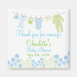 Imán ¡Gracias por venir! Pequeña ropa Baby Shower